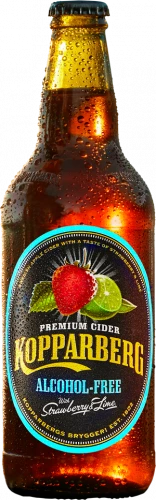 Kopparberg Strawberry & Lime Alcohol Free 0% Cider Bottles 8x500ml