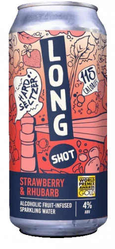 Long shot Strawberry & Rhubarb Hard Seltzer Cans 12x330ml