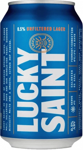 Lucky Saint Non Alcoholic 0.5% Lager Cans 24x330ml