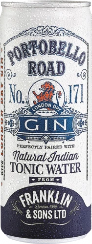 Portobello Road Gin and Franklin & Sons Tonic Cans 12x250ml